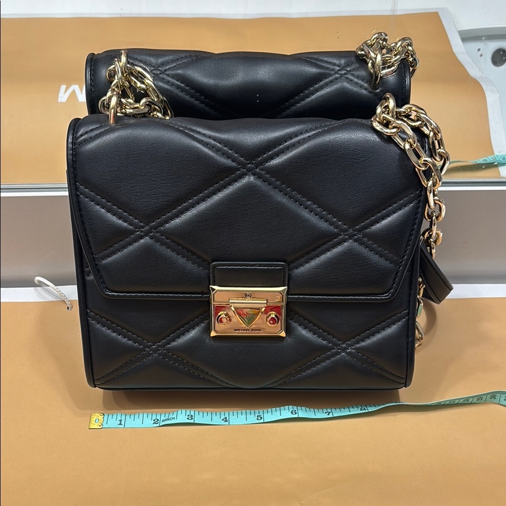Black Quilted Chain Shoulder Bag